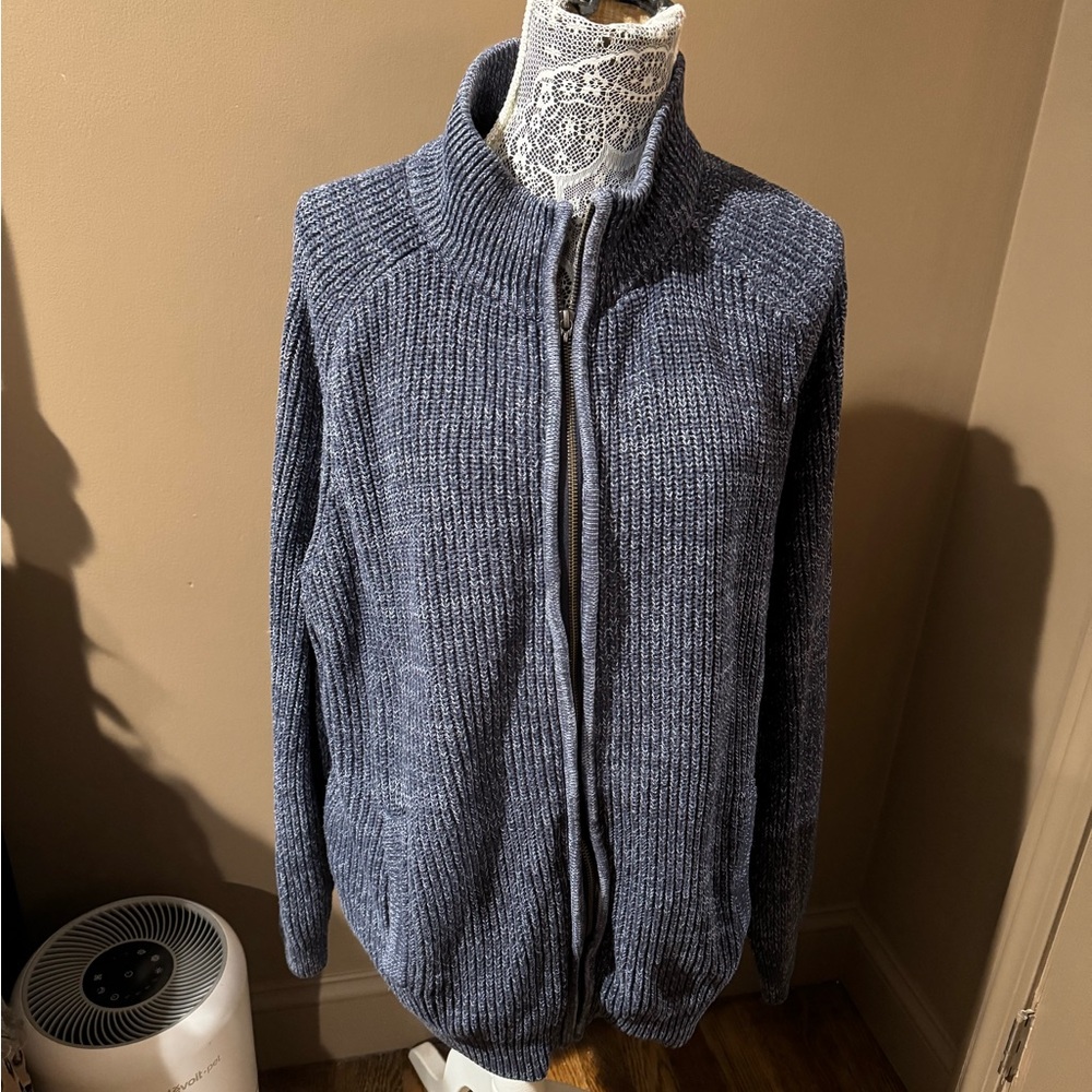 L.L. Bean Heathered Blue Knit Sweater